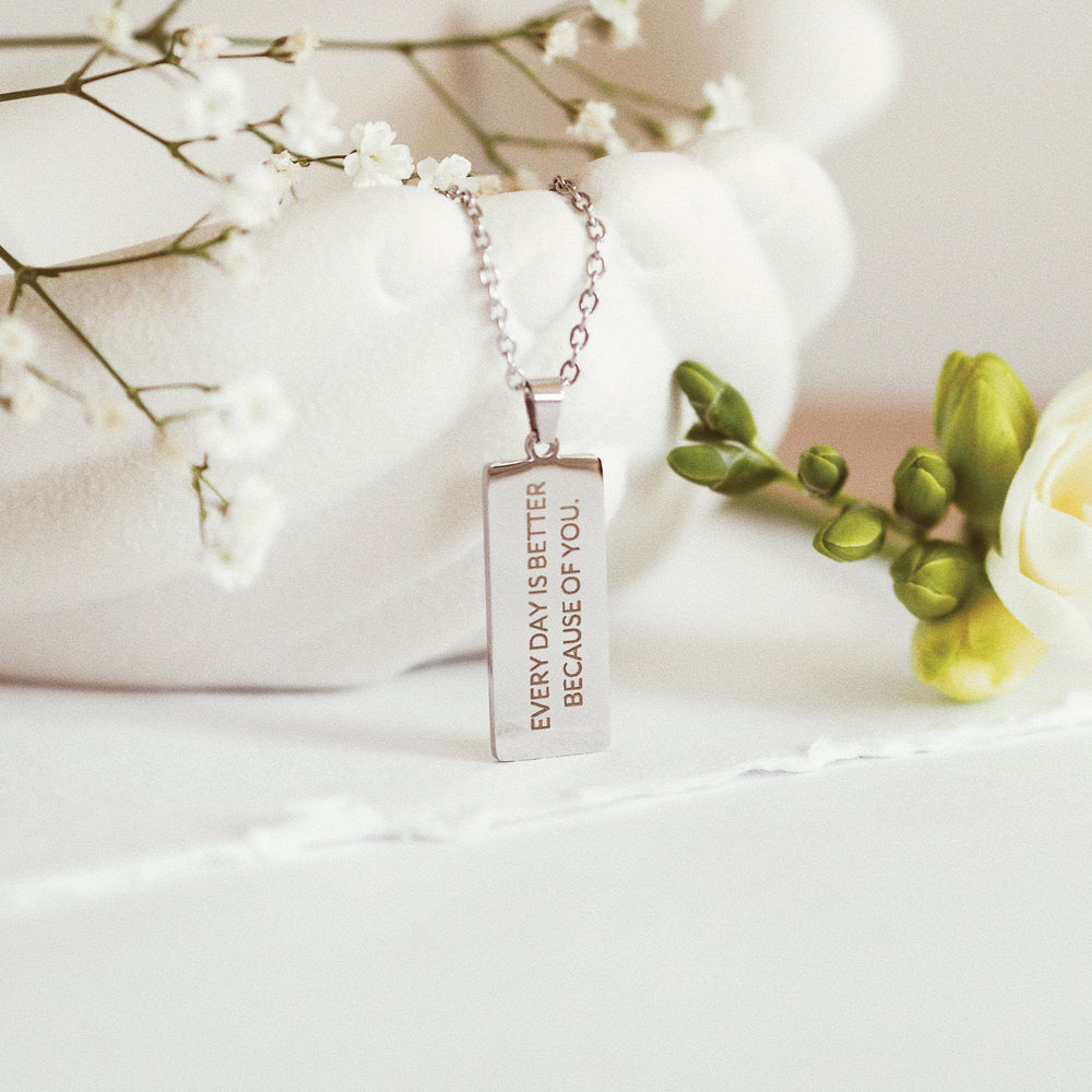 
                  
                    Personalised Women's Engraved Jewellery - Double Side Engravable Silver Pendant Necklace - ella iconic®
                  
                