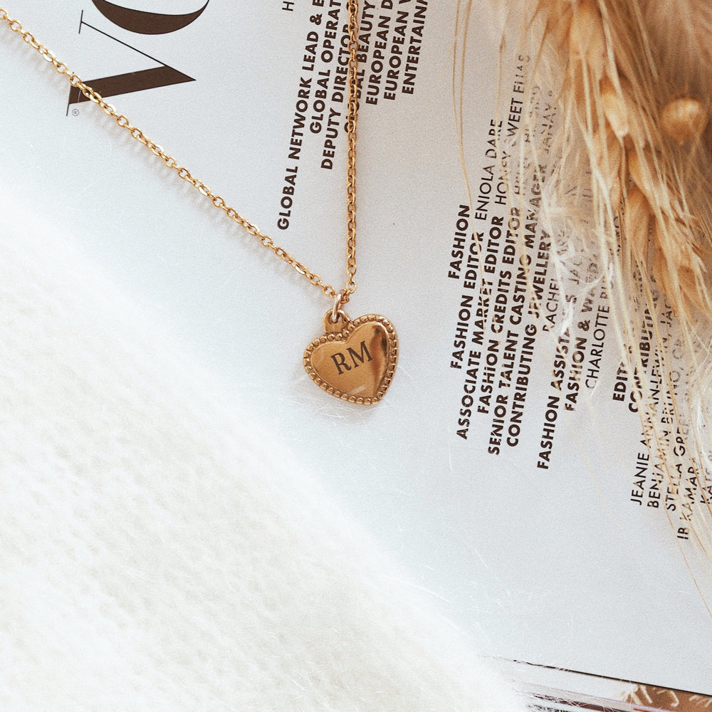 
                  
                    Personalised Women's Engraved Jewellery - Double Side Personalised Engravable Gold Heart Pendant Necklace - ella iconic®
                  
                