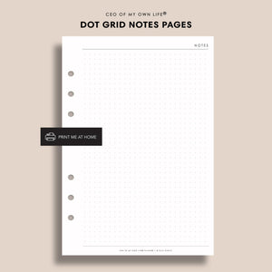 Printable Undated Inserts • Dot Grid Notes