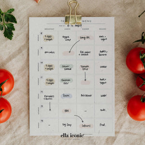 A5 Printable weekly meal planning inserts with body measurement trackers • CEO of My Own Life® Planner • ella iconic®