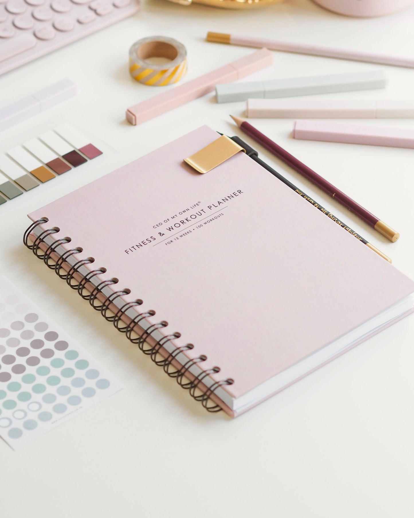 12-Weeks Fitness & Workout Planner | Undated | Weekly Meal Planner | Workout Planner | Fitness Tracker | Weight Loss Tracker | 100 Workouts