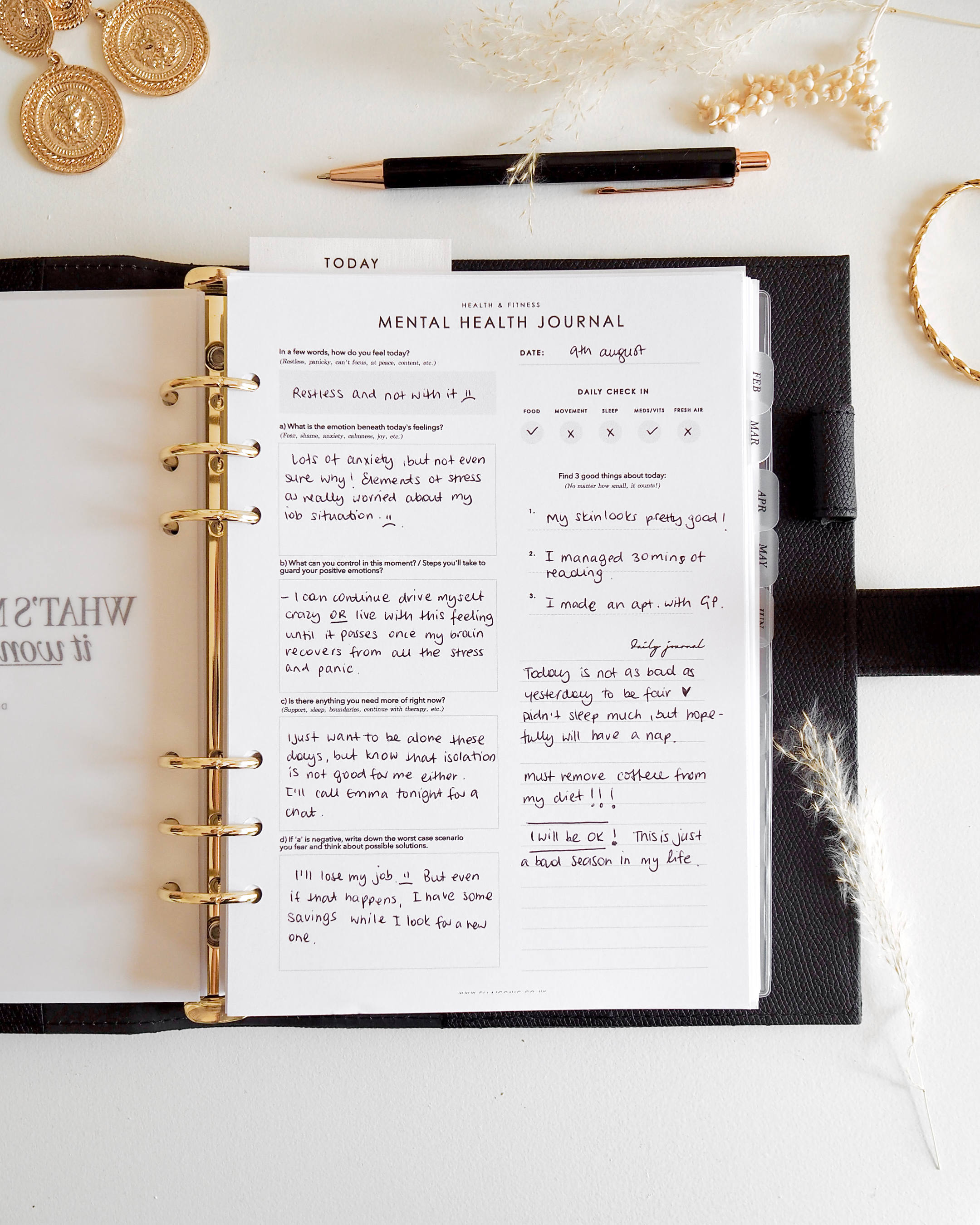 Daily Mental Health Journaling A5 Planner Inserts – ellaiconic®
