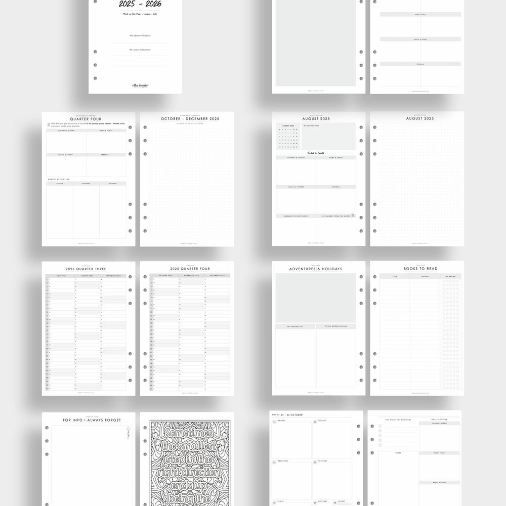 
                  
                    Mid Year 2025-2026 CEO of My Own Life Planner Organiser Inserts - A5 Binder - W1P - ella iconic
                  
                