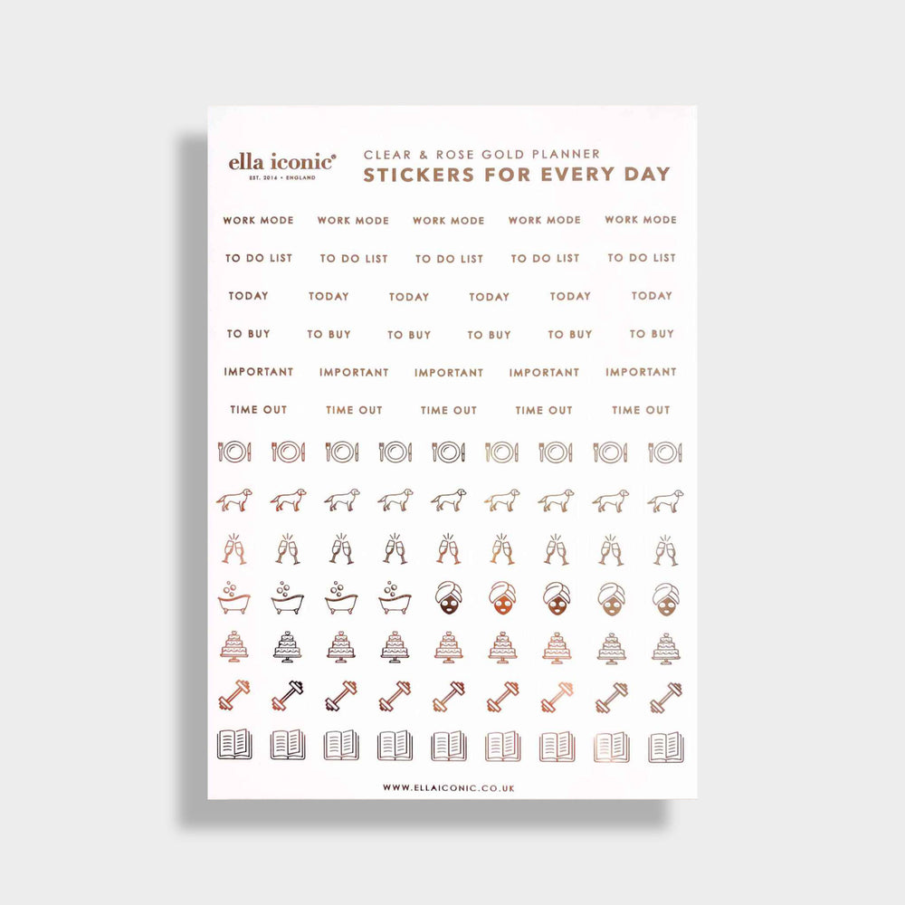 
                  
                    95 Mini Icon Rose Gold Planner Stickers • ellaiconic
                  
                