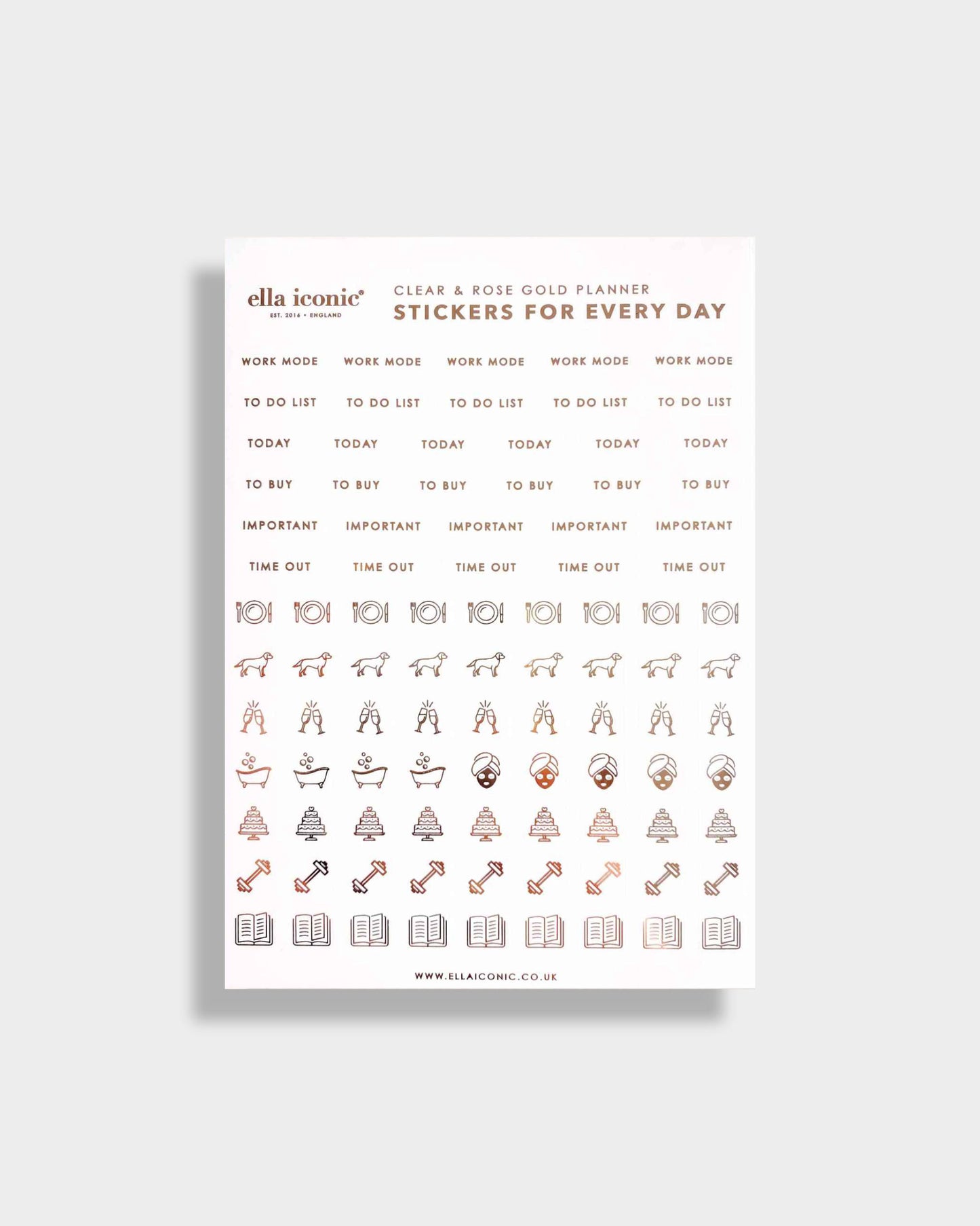 95 Mini Icon Rose Gold Planner Stickers • ellaiconic