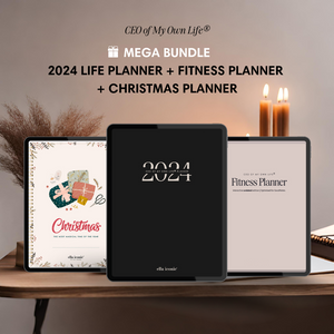 Christmas Gift Idea For Her | Digital 2024 Daily Planner + Fitness Planner + Christmas Planner | GoodNotes iOS - ellaiconic®