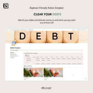 Notion Budget Planner Template for Beginners to Notion, Budget, Savings, Debt Trackers, Household Finance Tracker - ellaiconic®