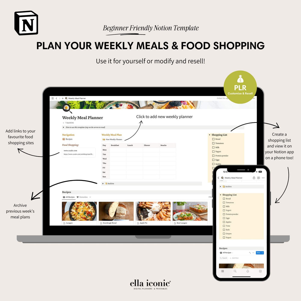 
                  
                    PRL Notion Weekly Meal Planner and Recipe Template for Beginners - ellaiconic®
                  
                