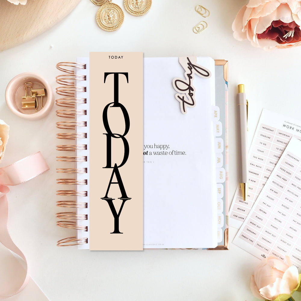 'Today' nude double sided planner page marker / bookmark for A5 planners and diaries - ella iconic® UK