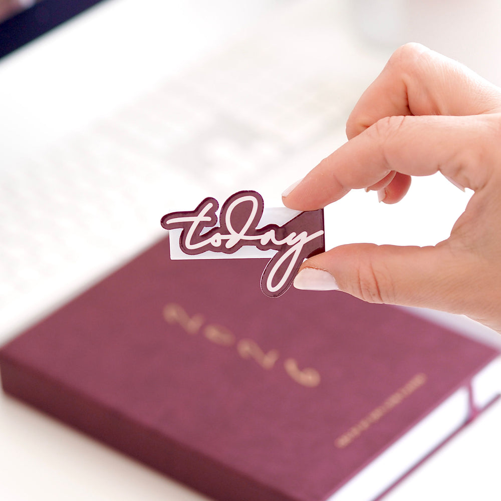 'today' cute magnetic bookmark, page marker for planners, agendas, organisers -  - burgundy - ella iconic®