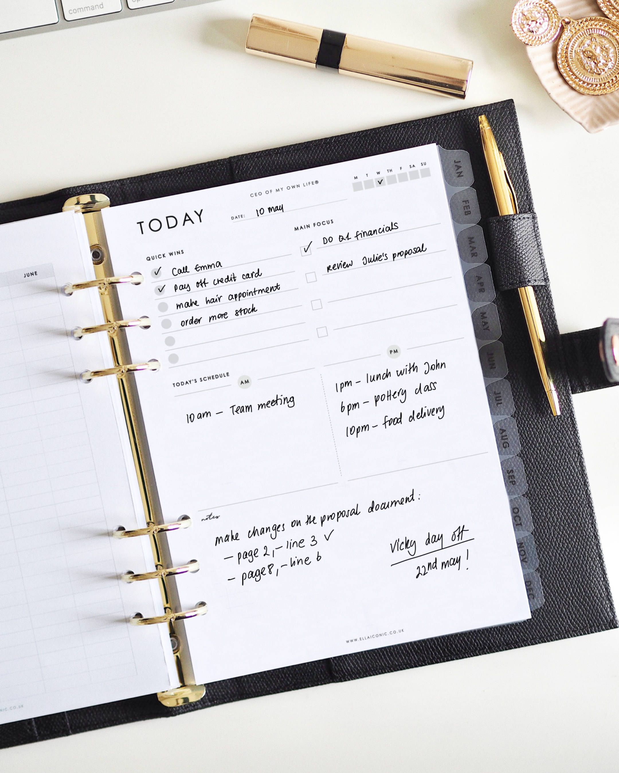 'Today' Daily A5 Planner Inserts | To Dos + AM / PM Schedule – ellaiconic®
