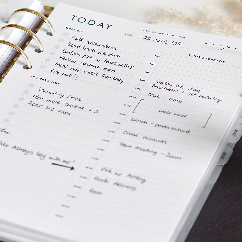 
                  
                    Undated Daily 'Today' A5 Planner Inserts | Daily Planner | Daily Timetable, Schedule, To Do List | For A5 Ring Binders, Filofax, LV Agendas - ella iconic® UK
                  
                