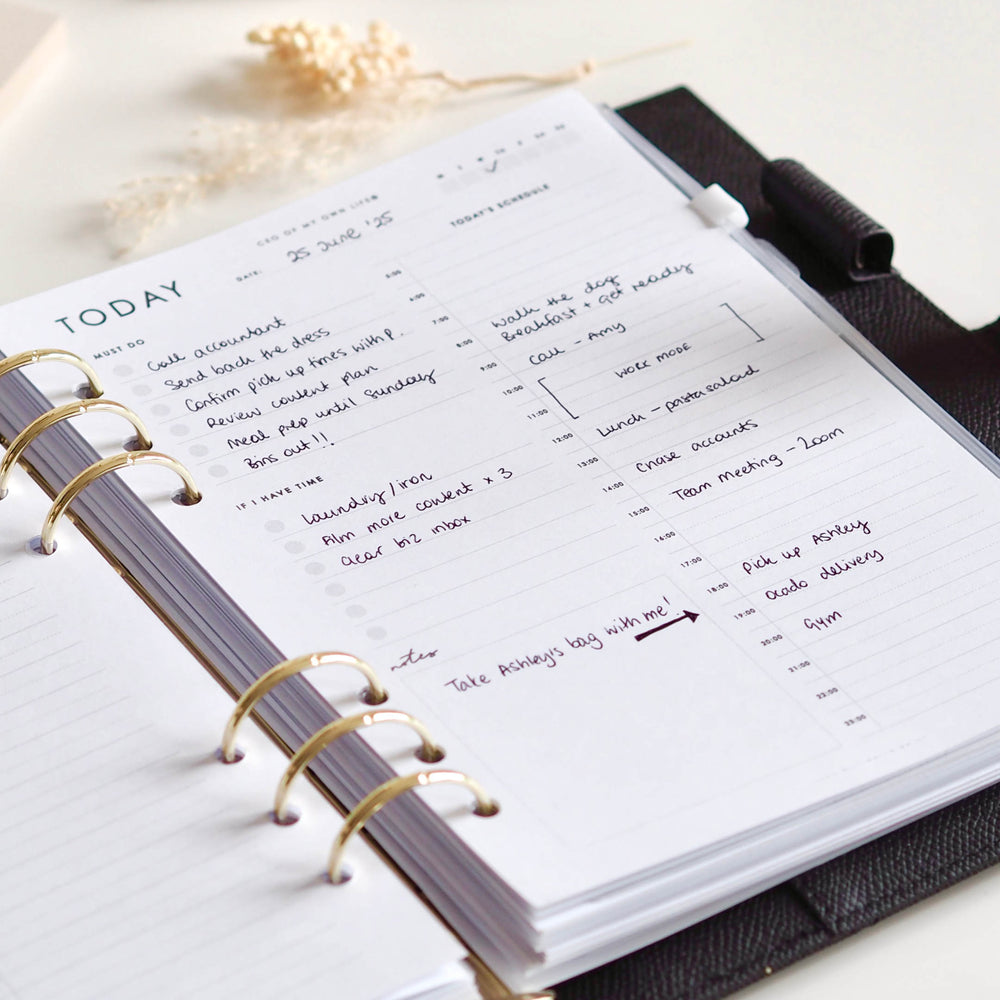 
                  
                    Undated Daily 'Today' A5 Planner Inserts | Daily Planner | Daily Timetable, Schedule, To Do List | For A5 Ring Binders, Filofax, LV Agendas - ella iconic® UK
                  
                