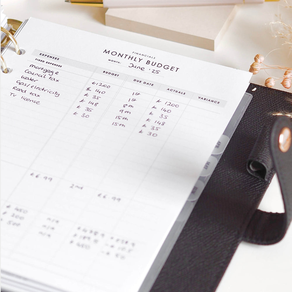 
                  
                    Undated Monthly Budget A5 Planner Inserts for 6-ring Ring Binders, Filofax, LV Agendas - ella iconic® UK
                  
                