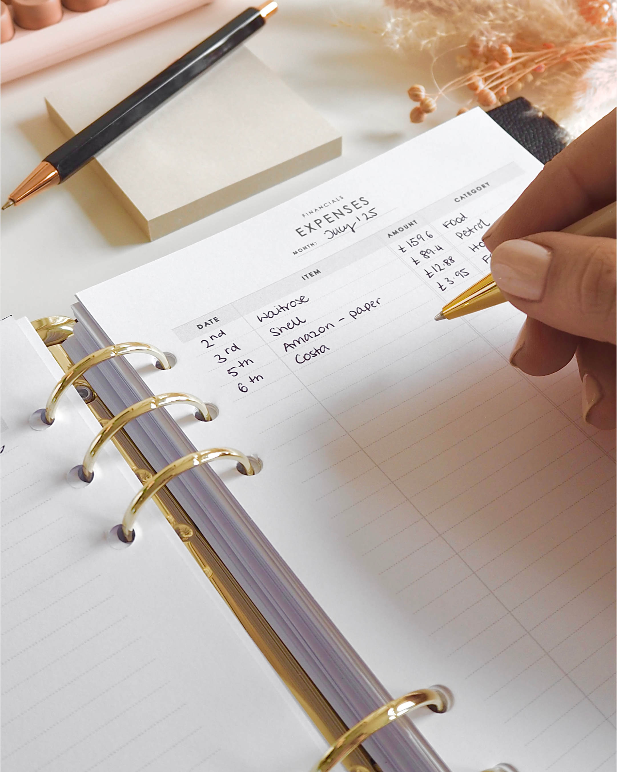 Undated Monthly Expenses Tracking A5 Planner Inserts – ellaiconic®