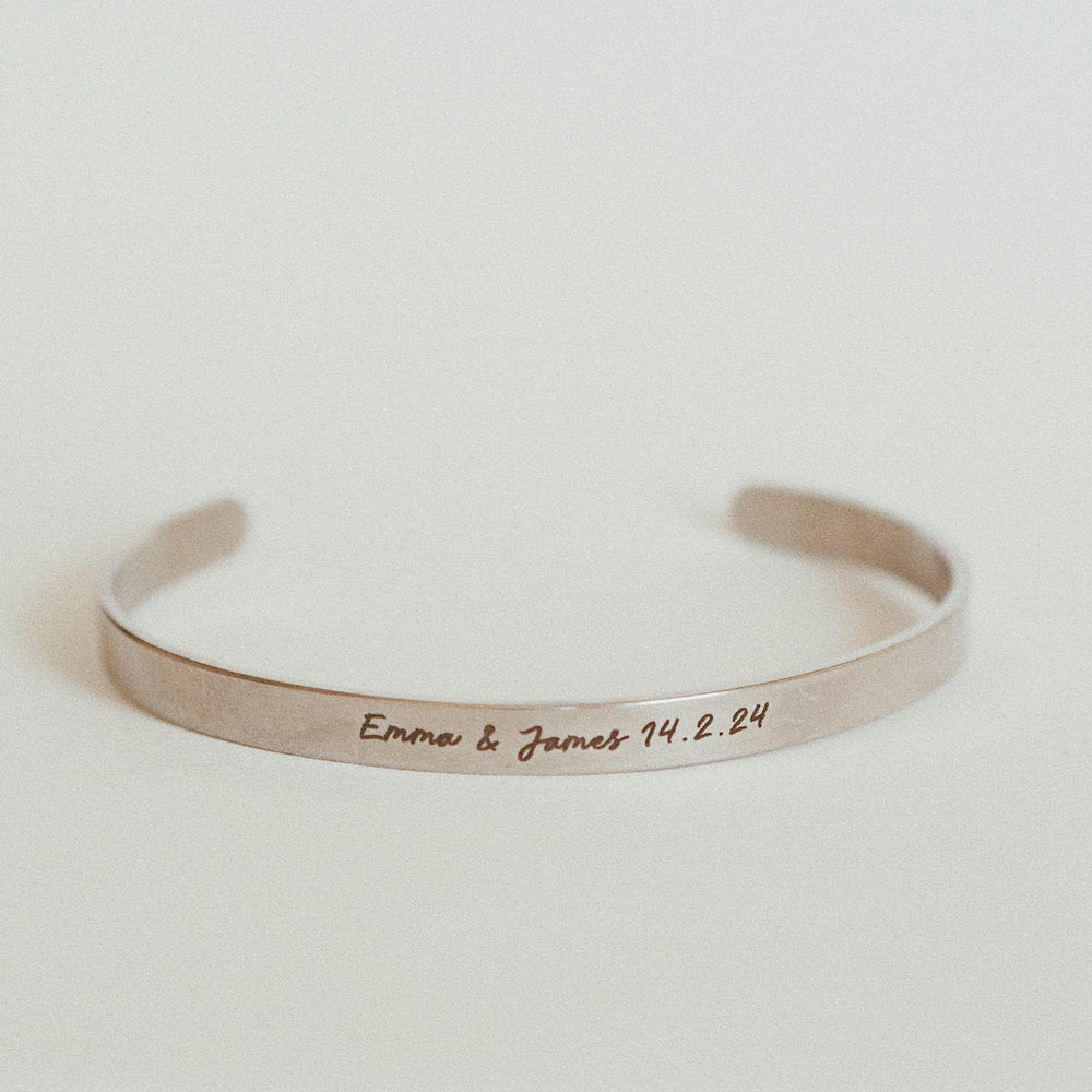
                  
                    Waterproof Personalised Engravable Adjustable Bangle Bracelet Gold Silver - ella iconic - UK
                  
                