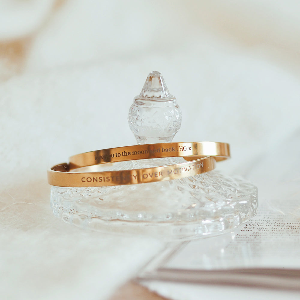 
                  
                    Waterproof Personalised Engravable Adjustable Bangle Bracelet Gold Silver - ella iconic - UK
                  
                