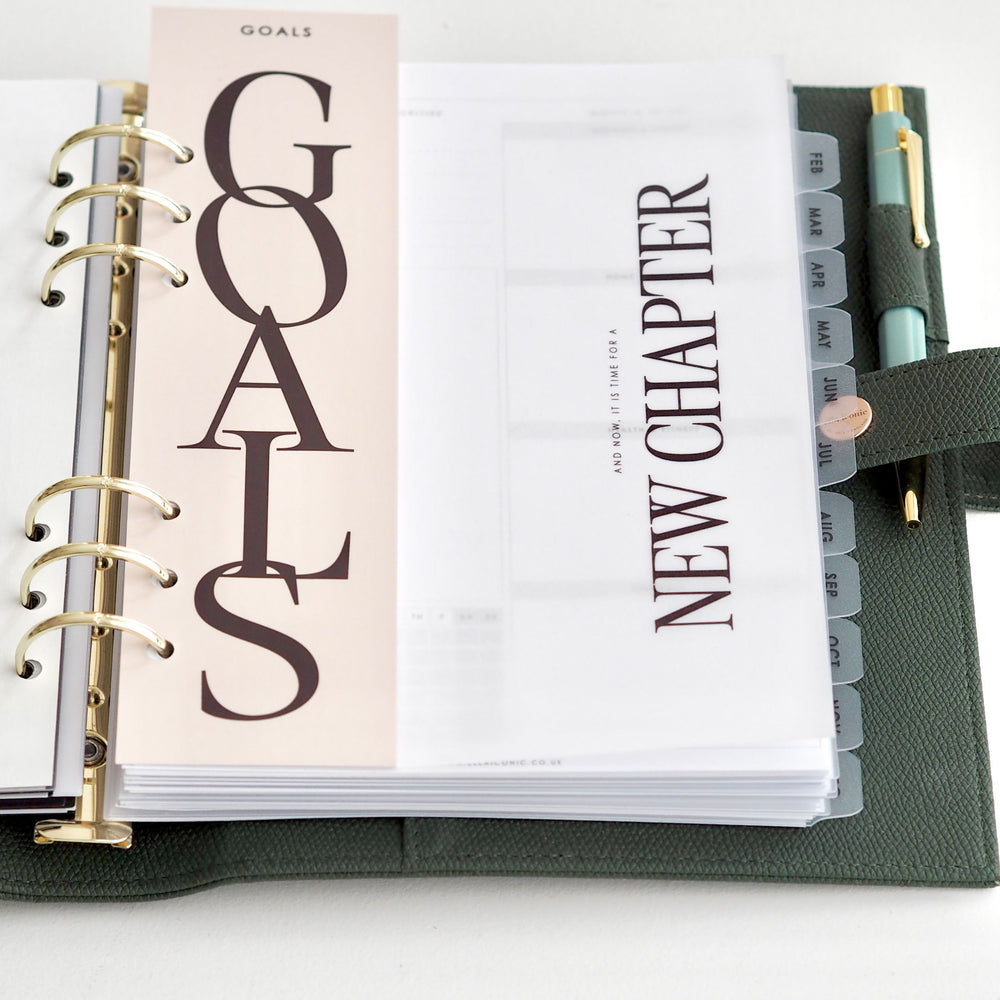New Chapter - A5 Vellum Planner Dashboard For A5 6-Ring Binders, Filofax, Large GM LV Agendas - ella iconic®
