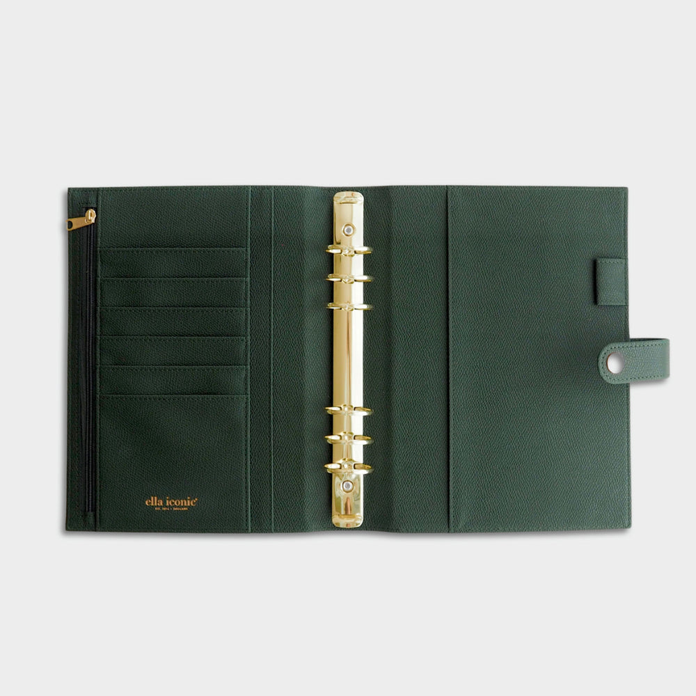 
                  
                    ella iconic® premium vegan leather A5 ring binder / agenda in Deep Green
                  
                