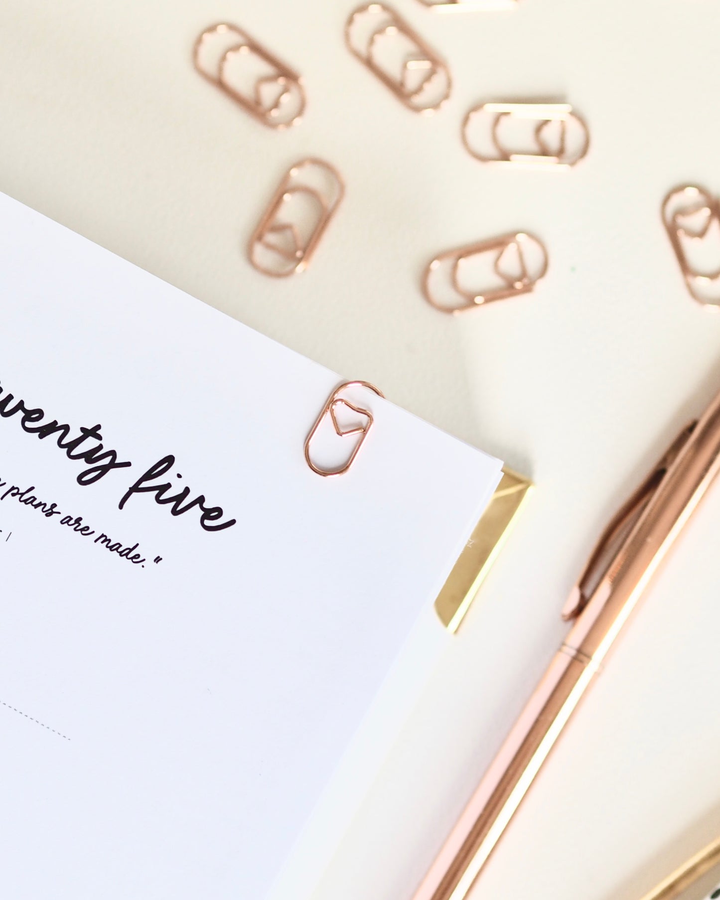 Metal Heart Shaped Rose Gold Paper Clips - ella iconic® - uk